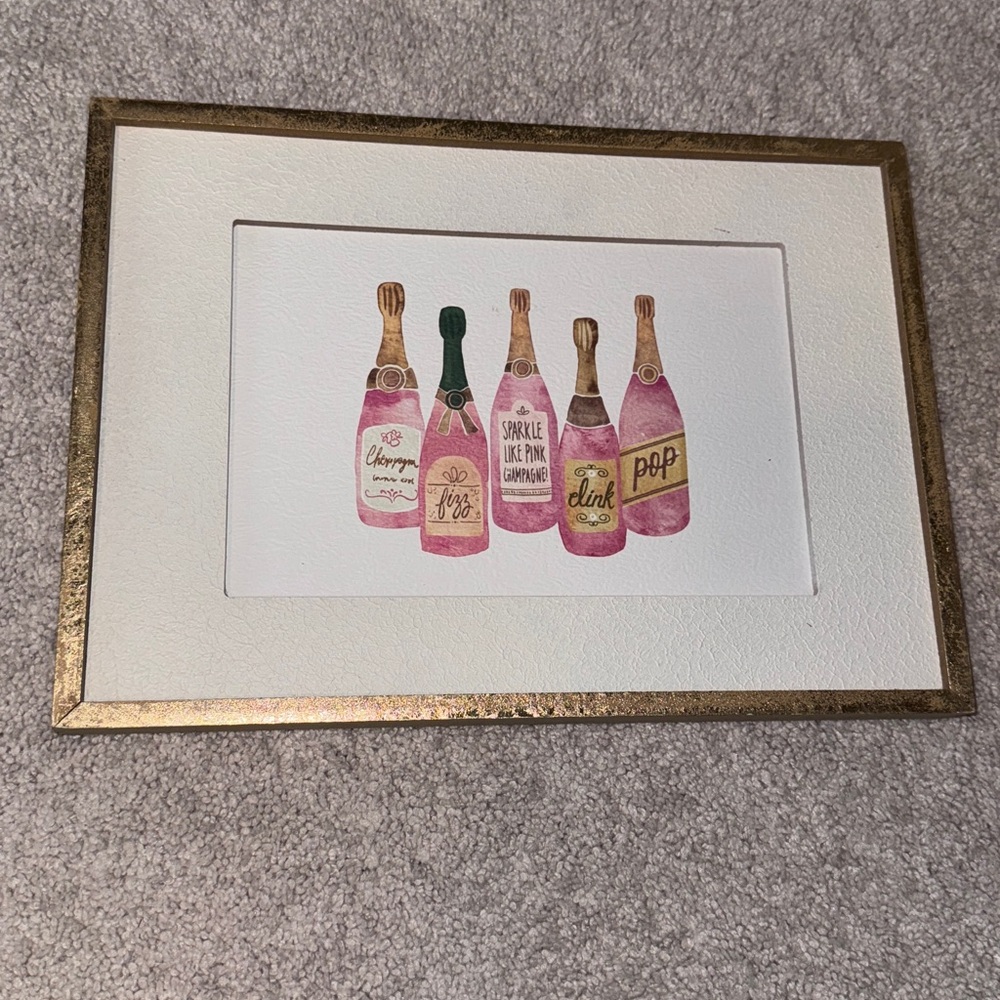 Framed Champagne Bottle Art Print